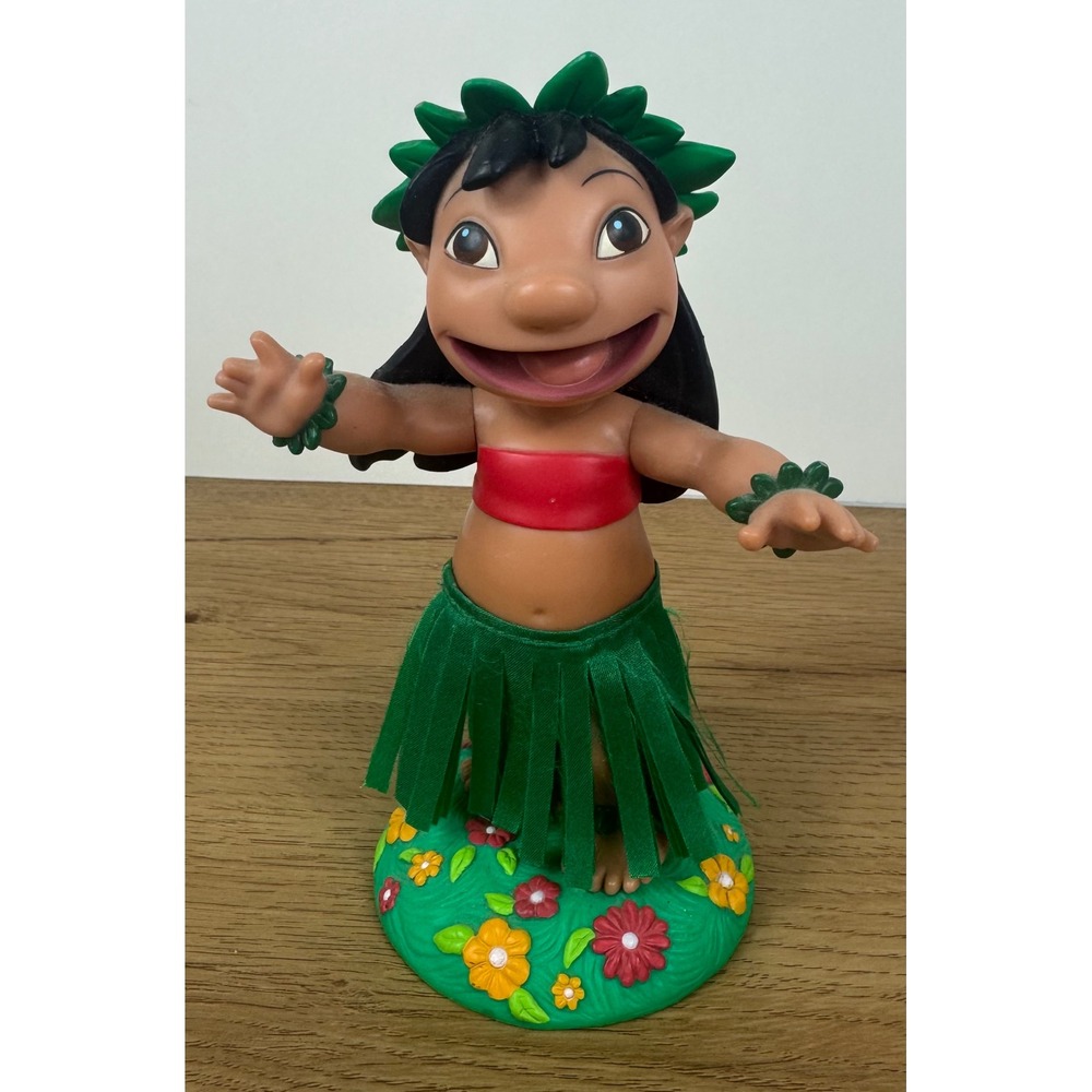 Disney Lilo & Stitch Hula Lilo Bobblehead 2001 Hasbro Green Red Brown 5.5"